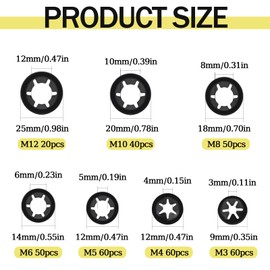 Ranstac Internal Tooth Star Lock Washers Assortment Kit 340pcs HS/DP-13