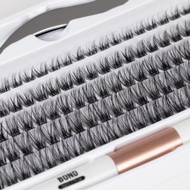 SISILILY Eyelash Extensions, 120 Clusters, Lash Extension Set, DIY Eyelash Extension Set for Beginners, Reusable Eyelash Glue, DIY at Home, C D Curl, Individual Eyelashes, 10-16 mm (DM17-Mix)