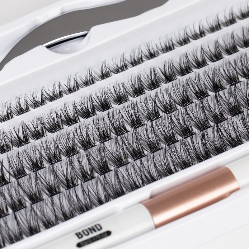 SISILILY Eyelash Extensions, 120 Clusters, Lash Extension Set, DIY Eyelash