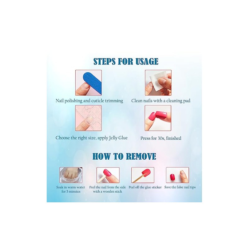 Ombre Nude French Press On Nails - IKISKT Fashion Acrylic