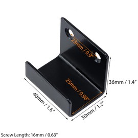 Coshar 10 Pcs Thicken Stainless Steel Tile Hanger Bracket Wall Tile Display Clip Clamp Holder Heavy Duty Flat J Hook Hanger Wall Mounted Billboard Hook Fastener - Black (Inner Width 25mm)