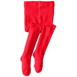 Jefferies Socks Girls 2-6x Seamless Organic Cotton Tights, Red, 4-6 Years