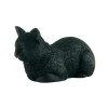 3" Black Cat Sleeping Hand Painted Mini Figurine Statue Sculpture