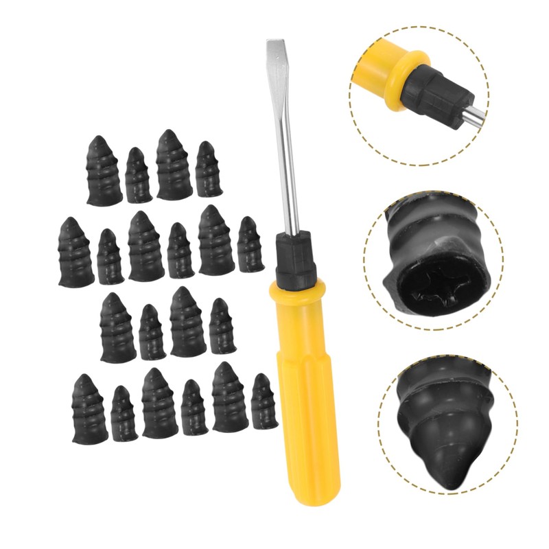 ULTECHNOVO 1set Rubber Screw Nails for Puncture Repair Includes Nails