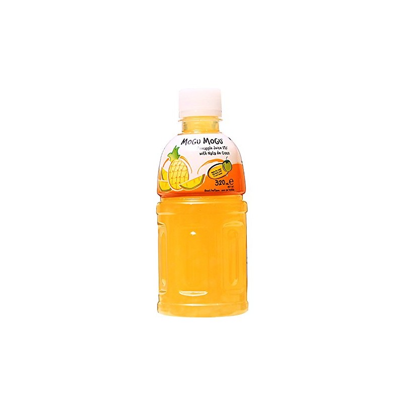 Mogu Mogu Juice with Nata De Coco, Pineapple, 10.8oz (Pack