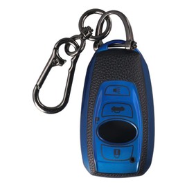 4-Buttons Key fob Cover Case for Subaru Soft TPU Car Key Protector with Keychain, Full Cover Protection Key Fob Case for BRZ Legacy Outback Ascent Crosstrek Forester WRX (Blue)