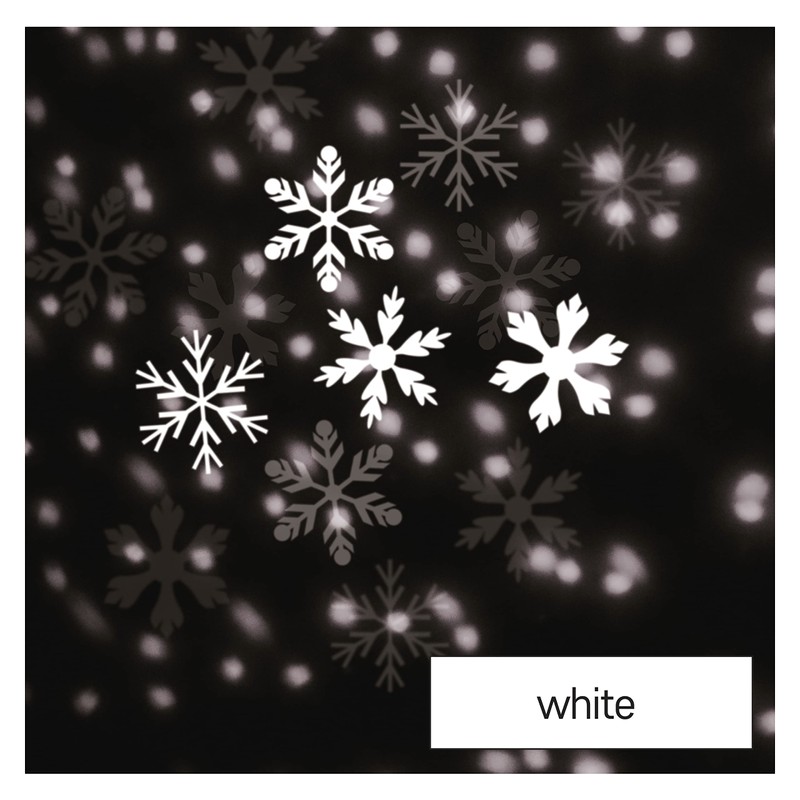 EMOS Snowflake LED Projector, White Snowflakes with Snow Effect, Facades,