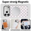 Lovmooful Magnetic foriPhone 17 Pro Max Case Lattice Plaid-Khaki&White