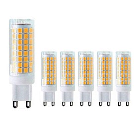 G9 Led Light Bulb,10W Dimmable Light Bulbs (100W Halogen Bulbs Equivalent),2 Pin Base102Pcs 2835SMD Chips,3000K Warm White,1500Lumen Bi Pin Base JC Type Ceramic Body CRI>90+ 120V,6 Pack