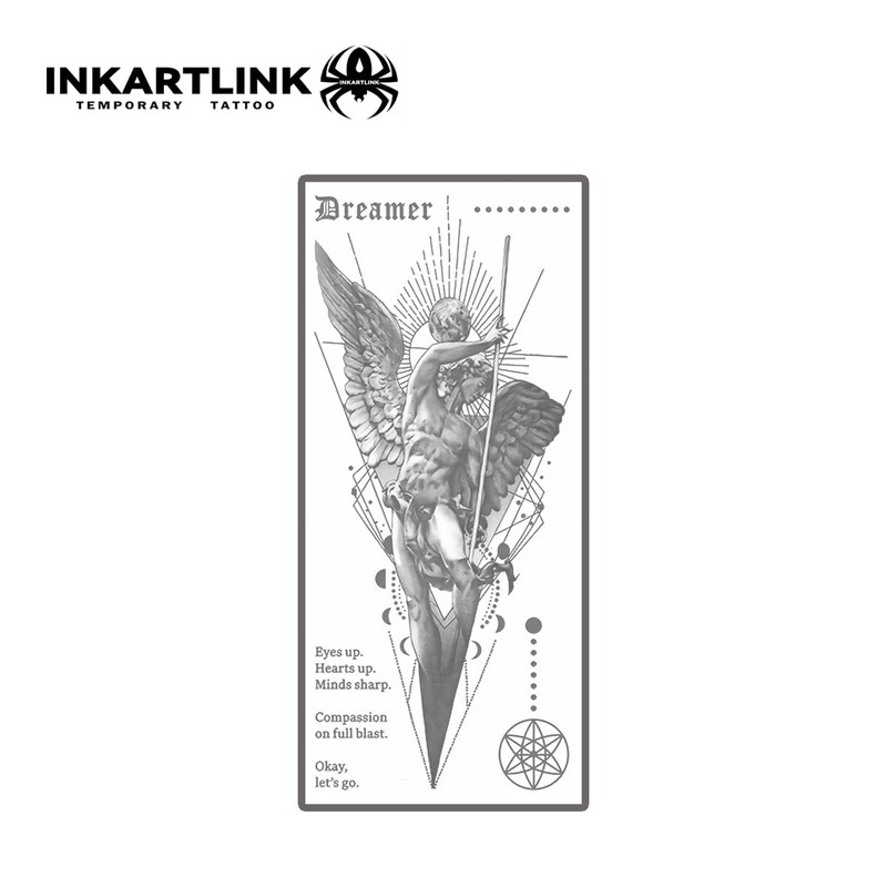 INKARTLINK Tattoo Tech, 2 Sheets Large Semi Permanent Tattoo, Adult