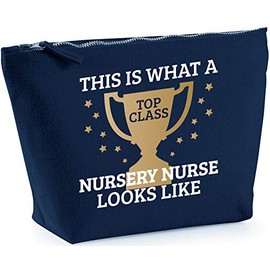 Hippowarehouse This is What a Top Class Nursery Nurse Looks Like printed make up cosmetic wash bag 18x19x9cm