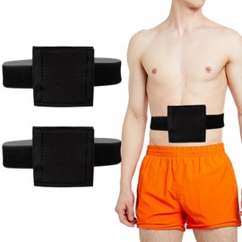 2PCS Breathable Feeding Tube Belt, Concealment and Comfortable Gastrostomy G Tube Accessories, Peritoneal Dialysis Belt with Mesh Sponge Pad Black Pd Belts Dialysis for Men Women Adults (L)