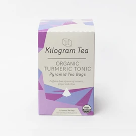 Kilogram Tea - Organic Turmeric Tonic Pyramid Tea Bags - Caffeine Free - Sustainably Produced - 15 count box