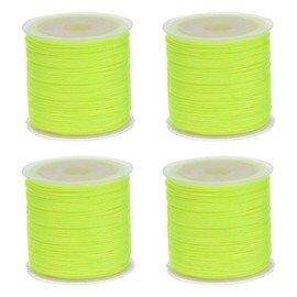 HARFINGTON 4 Rolls Nylon String Cord 45 Yards 0.8mm Nylon Cord Beading Satin String for Bracelet Jewelry Making Chinese Knotting Cord Necklaces Kumihimo Bracelets Craft, Fluorescent Yellow