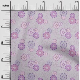 oneOone Cotton Poplin Twill Pastel Purple Fabric Floral DIY Clothing Quilting Fabric Print Fabric by Yard 56 Inch Wide
