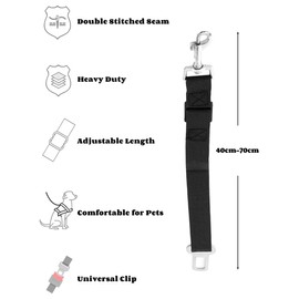 Dog Car Seat Belt – Adjustable Harness Connector Strap with Strong Clip, Universal Fit for Small, Medium & Large Dogs, Vehicle Restraint for Safe Travel, Blue