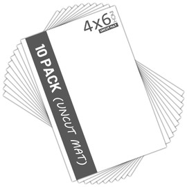 Mat Board Center, Pack of 10 4x6 White Uncut Mat Boards, Acid Free, 4-Ply Thickness, White Core, Great for Pictures, Photos, Framing Backing