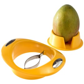GSD Mango Slicer With Stand, Silver/Yellow