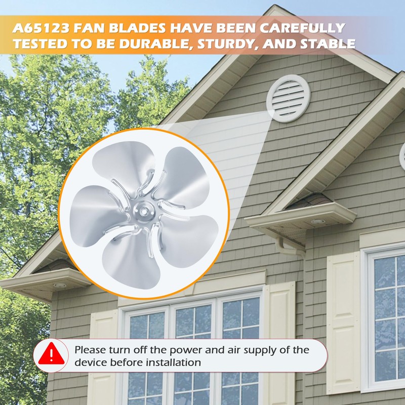 CG A65123 Metal Fan Blade Replacement, Diameter 12 inches, 5