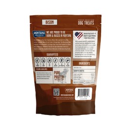 MONTANA DOG FOOD CO. Freeze-Dried Bison Dog Treats (Trail Snacks) – 100% Natural, Single Ingredient, High Protein, Grain-Free, Made in USA – 3 oz Bag