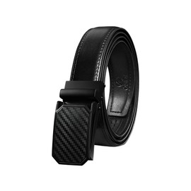 Men's Genuine Tochigi Leather Belt, Made in Japan, Casual, Business, Gentleman's Belt, Large Size, Suit, Size Adjustable, Box Included, Auto Lock Type, Stepless Adjustment, No Holes, & Needle Hole