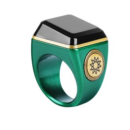 Yuentoen Smart Tasbih Ring, Muslim Digital Ring with 0.49in Display,Tasbih Tally Clicker Finger Counter,Prayer Time Vibration Remind, Counter Prayer Reminder (Color:Green, Size:22mm)