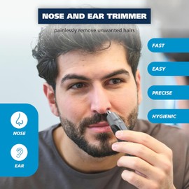Wahl Clipper - Recortadora de pelo de precisión para orejas y nariz para hombres, recortadora de nariz higiénica con hoja enjuagable para una fácil limpieza, perfecto para viajes, modelo 3026462