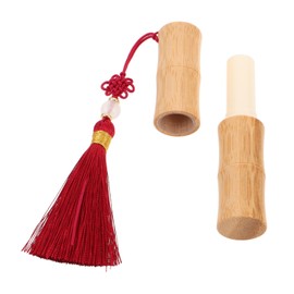 Outanaya Refillable Bamboo Lipstick Tube for DIY Lip Gloss Portable Cosmetic Container with Natural Bamboo Construction Lipstick Filling Sample for Travel and Everyday Use