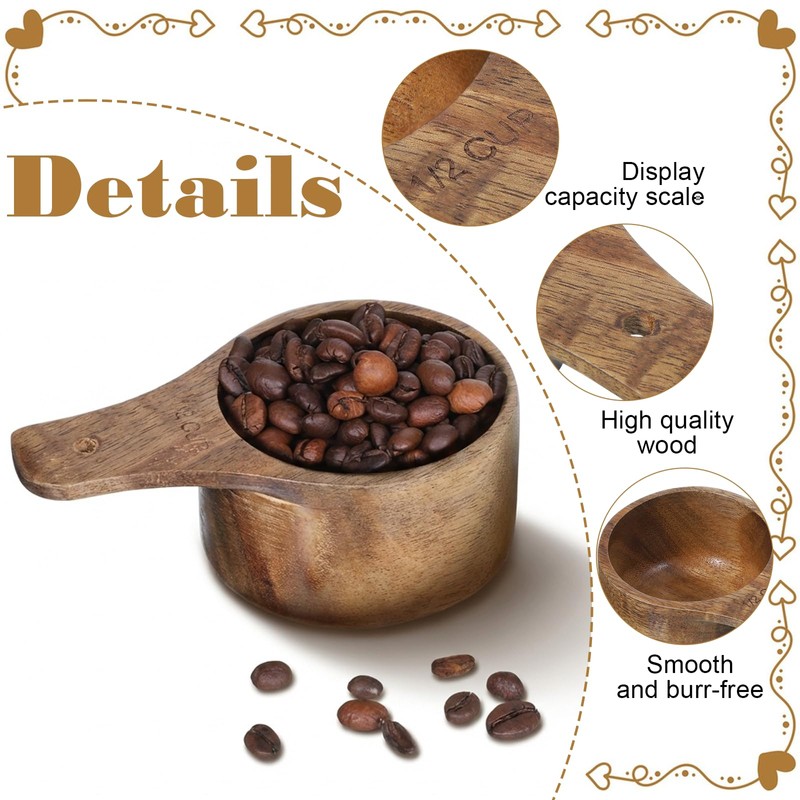 1/2 Cup Scoop Wooden Measuring Cups 1/2 Cup Measuring Cups