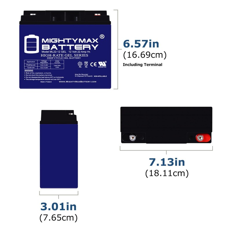 Mighty Max Battery 12V 22AH GEL Battery for Schumacher PSJ-3612
