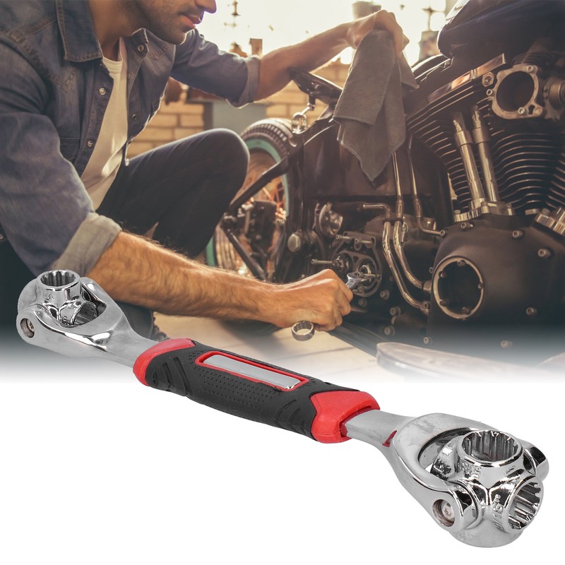 2Pcs 8 In 1 Socket Wrench Carbon Steel Multifunctional 360°