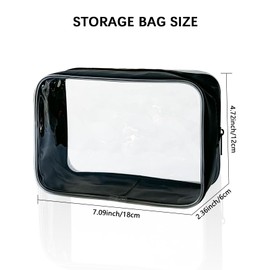 TotePrint Stadium Approved Green Frame Clear Toiletry Bag TSA Approved Clear Organizer Bags Portable Travel Makeup Bags with Zipper for Women, white, Modern