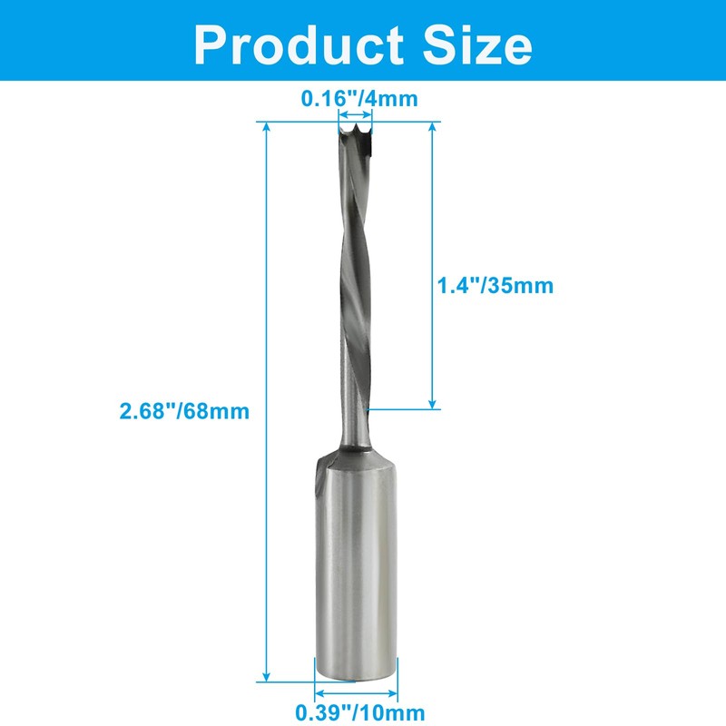 Bivethoi Brad Point Drill Bits for Wood Right Turning Carbide