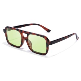 Earrings Sunglasses Retro 70s Square Aviator Sun Glasses for Women Men Vintage Trendy Fashion Shades 2025