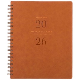 AT-A-GLANCE 2026 Planner, Weekly & Monthly, 8.5" x 11", Large, Signature, Distressed Brown (YP9050926)