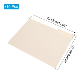 PATIKIL 10pcs Manilla Folders 8.5 x 11, Manila File Folders Letter Size Manila Folders 1/3 Cut Paper Organizer Bulk for Classroom Home Office Paperwork, Tab in Left, Middle,Right, Beige