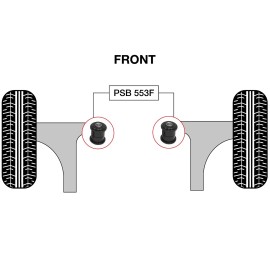 PSBushings 2x Front Lower Arm - Front Poly Bush Kit - Fits Nissan Murano (03-07)