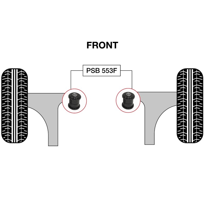 PSBushings 2x Front Lower Arm - Front Poly Bush Kit