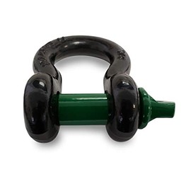 Northgate Cargo Control 3/4" Heavy Duty D Ring Shackles with 7/8" Pin (2 Pack) (Black Shackle and Green Pin)