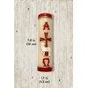 Handmade Paschal Red Candle Alpha Omega Cross Sheep