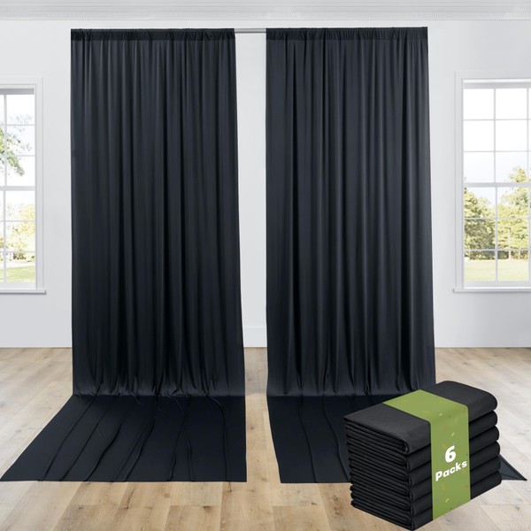 30ftx14ft Black Backdrop Curtains for Wedding-Wrinkle Free Backdrops Curtain Drapes