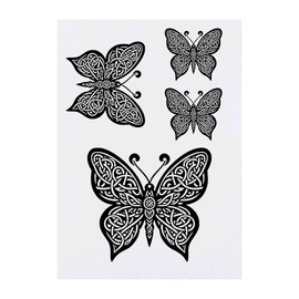 4 x 'Celtic Butterfly' Temporary Tattoos - Water Resistant, Skin-Safe, Non-Toxic Transfers, Mixed Sizes (TO00085168)