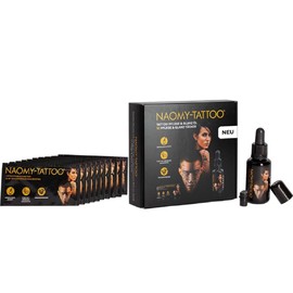 NAOMY-TATTOO - Tattoo Care for Faded, Matte Tattoos I New Shine and Radiant Colour Intensity I 100% Natural Ingredients I Vegan I Not Tested on Animals (Set 1): 1 x Oil 30 ml + 10 x Wipes