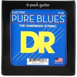Pure Blues - Cuerdas para guitarra eléctrica de níquel puro: Light 9-42 (paquete de 6)