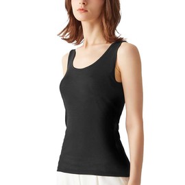 Gunze MC0058 Women's Inner Shirt, Acedron, Sweat Prevention, Moisture Resistant, Smooth, Sweat Absorbent, Quick Drying, Inner Tank Top with Cup, 97 Black