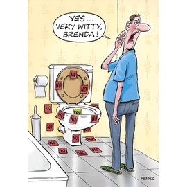 Ling Design Funny Birthday Card - Humorous Happy Birthday Card with Toilet Target Joke Design - Funny Birthday Cards for Men