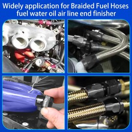 SPEEDWOX 4pcs 6An Fuel Line Clamp Kit Hex Car Hose Finisher Black Hose Clamps Fuel Line Disconnect Tool Set Hose Separator Clamp Fuel Line Mounting for Fuel Oil Diesel Gas Air and Water Hose Tube