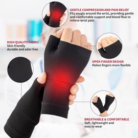 RFITT Arthritis Gloves Pressure gloves Apparel Glove Arthritis pression Gloves Typing and Daily Work (Black（ Left hand alone）, M)