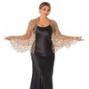 RZTA Sparkling Metallic Shawls and Wraps with Buckle for Evening