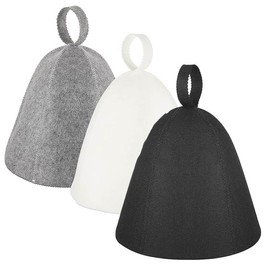3 Pcs Sauna Hat,Sauna Hats for Men Women,Wool Sauna Hats Sauna Shower Use Caps,Sauna Hat Vaporarium Hat,Sauna Wool Cap Russian Banya Cap,Steam Bath Shower Sauna Accessories Universal for Women Men (B)